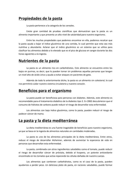 propiedades de la pasta espagueti propiedades de la pasta espagueti